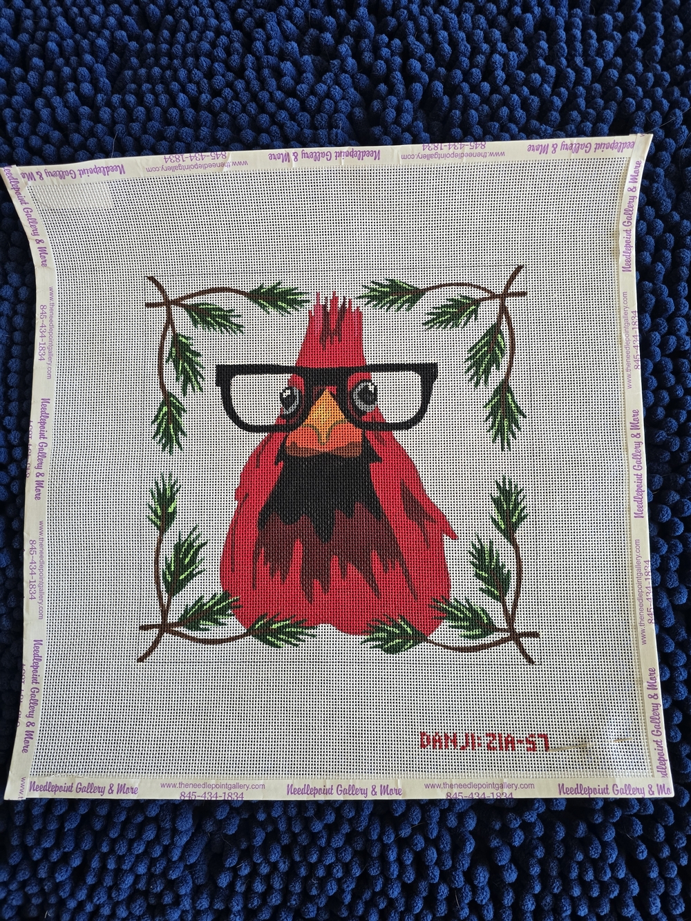 DANJI Hand-Painted Cardinal Canvas with Glasses - Red